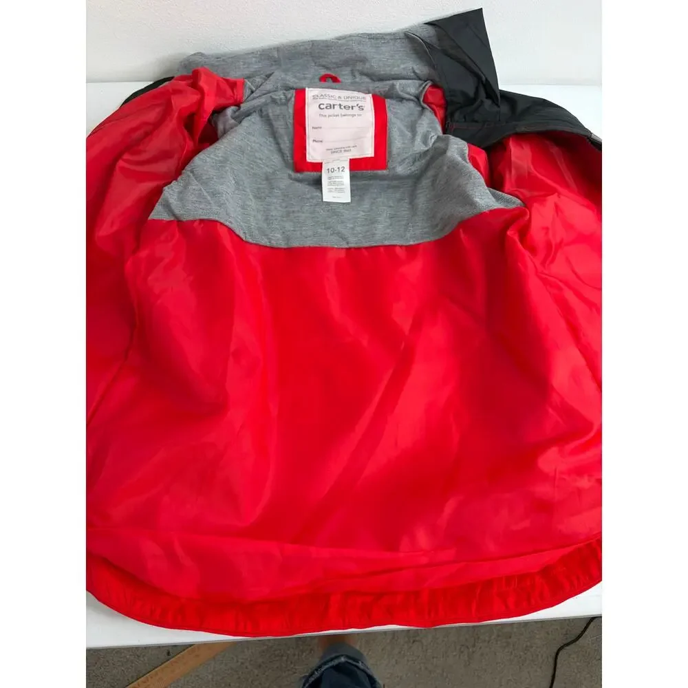 Carter’s Firefighter Rain Jacket Boys Sz 10/12 Red Black School Outdoors